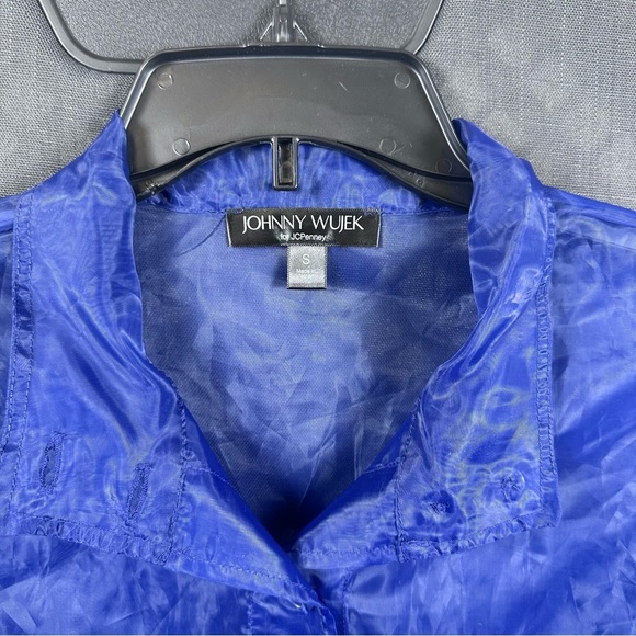 Johnny Wujek Sheer Blue Women's Top Size E - Picture 3 of 7